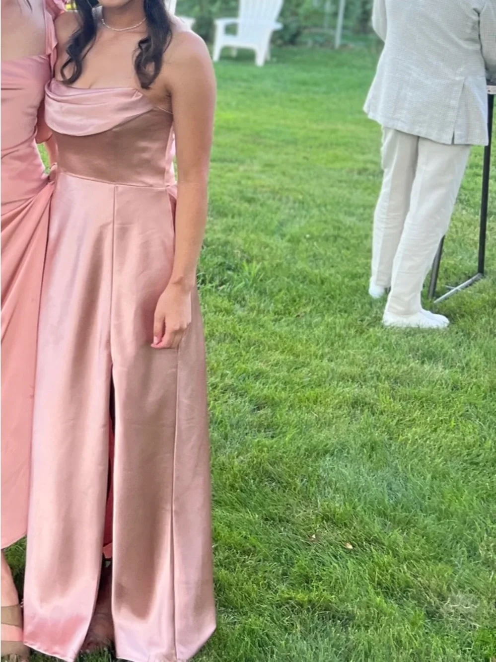 Birdygrey pink strapless dress